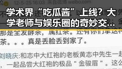 学术界“吃瓜酱”上线？大学老师与娱乐圈的奇妙交集引发热议